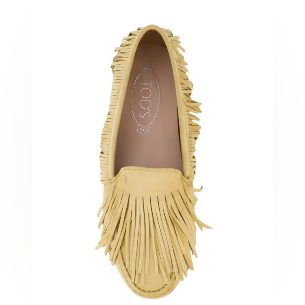 Tod's Tan Fringe Moccasin Loafers
